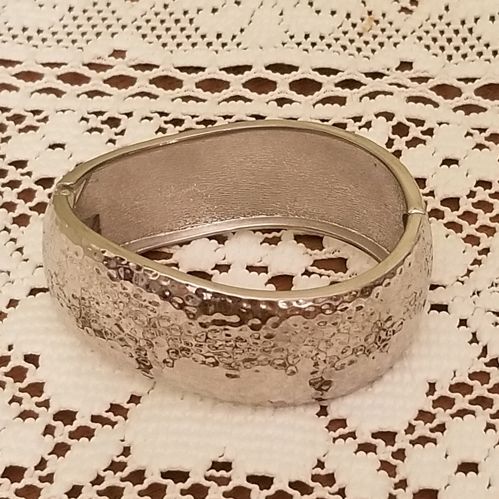 Silver Hammered Bracelet